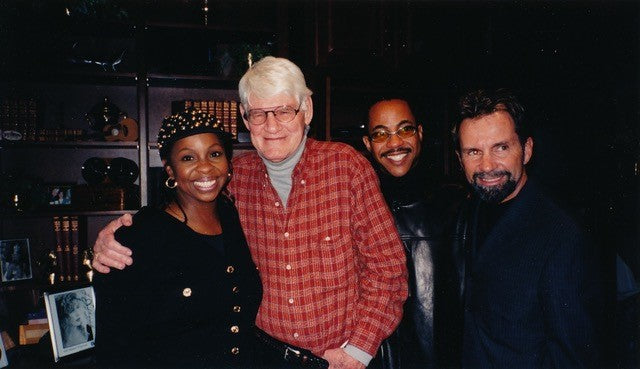 Gladys Knight, Harlan Howard, Jimmy Newman and producer Tony Brown together at the Harlan Howard Songs office in Nashville, fall of 1999