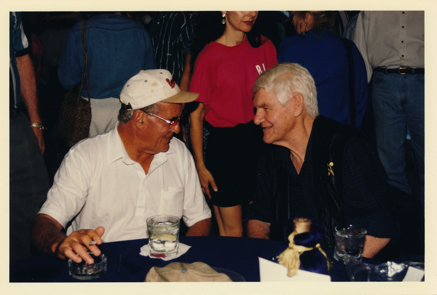 Bob Beckham of Combine Music with Harlan Howard at Harlan's seventieth birthday party