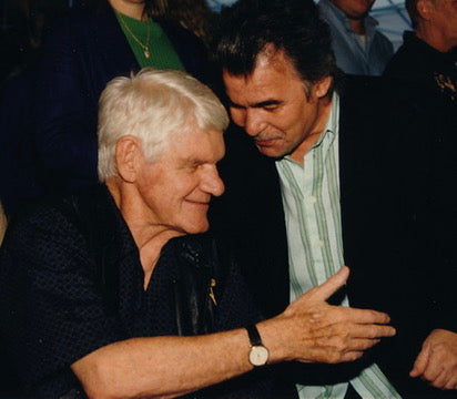 Harlan Howard with John Prine at his seventieth birthday party in 1997