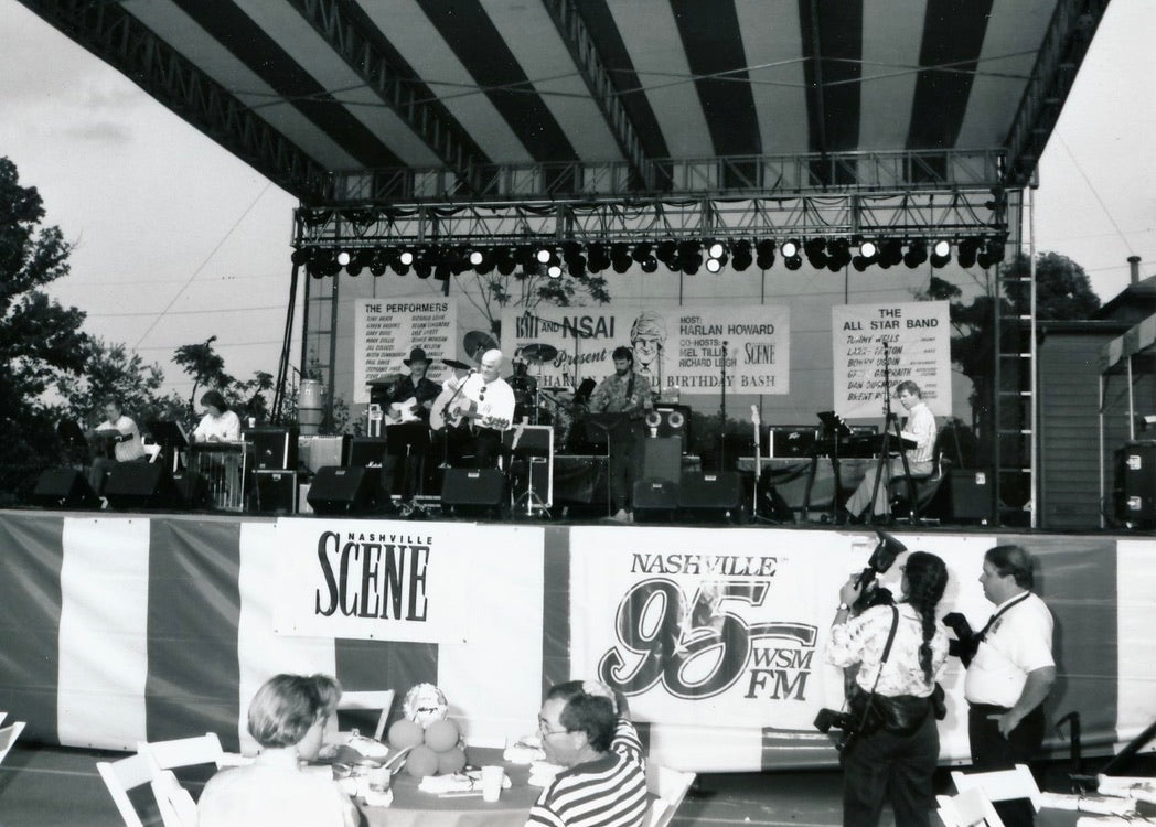 The crowd at a Harlan Howard Birthday Bash on Music Row, Nashville